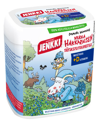 Jenkki Herra Hakkaraisen täysksylitolipastilli mustikka+D 45g
